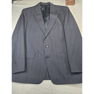 Vintage Hunter Haig Year Rounder Blazer 46R Navy Pinstripe Union Made USA Lazaru